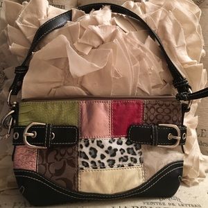 ❌TRADED❌ NEW patchwork animal print metallic handbag