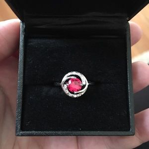 Sterling Silver Ruby & Sapphire ring Size 7