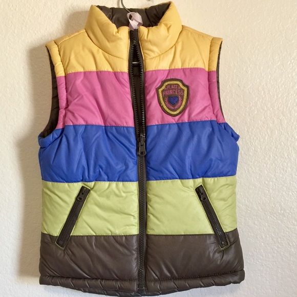 Children's Place Vest Sleeveless Jacket Puffer Reversible Multicolor Waterproof - Picture 2 of 3