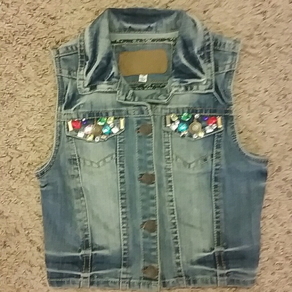 Jeweled Denim Vest!