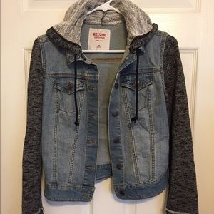 Denim/ sweater hooded jacket- super soft!