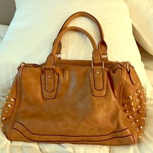 Cognac gold studded bag