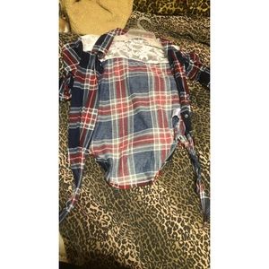 plaid button down shirt. worn once