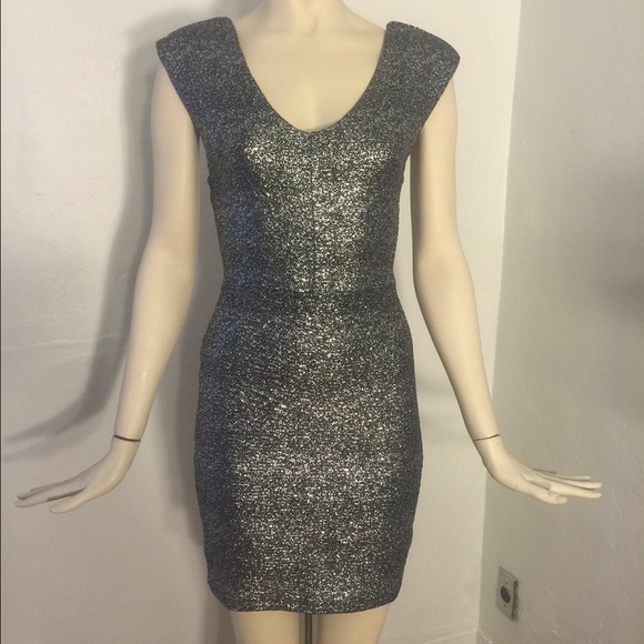 Gunmetal grey metallic dress by Forever 21.