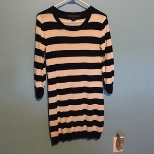 Black and white striped dress