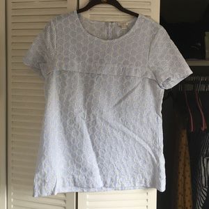 J. Crew factory seer sucker eyelet shirt