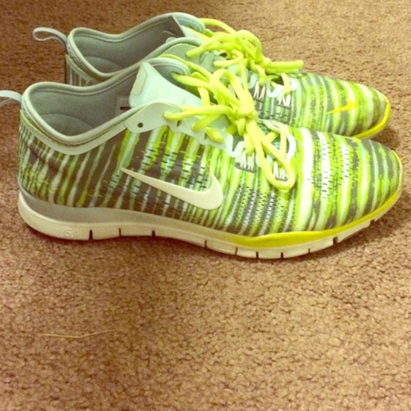 Nike Shoes - Neon striped Nike Free 5.0 || rare!