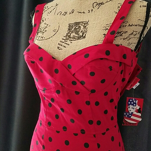 pinup girl clothing Dresses & Skirts - 🎉HP🎉 Red & Black Dot Dress