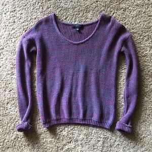 LAST CHANCE Multi Purple Knitted Crop Sweater