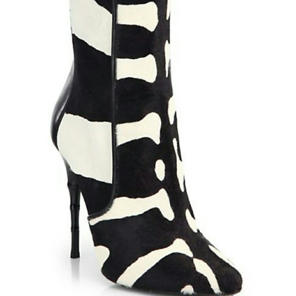 BALMAIN Womens Zebra-Print Calf Hair boots