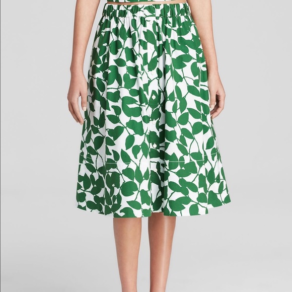 Kate Spade Garden Leaves Midi Skirt