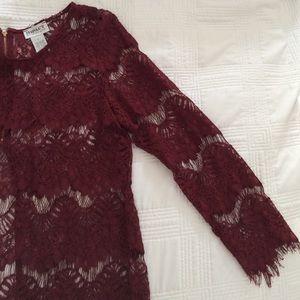 Burgundy Lace Blouse