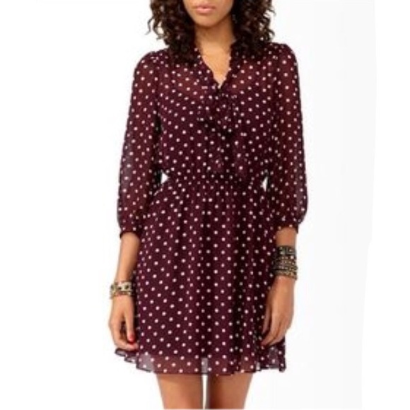 Forever 21 Dresses & Skirts - 🌸 Dotted Tie-Neck Dress.