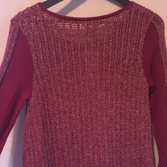 ❤Lucky Brand Red Sparkle Sweater - Picture 3 of 4