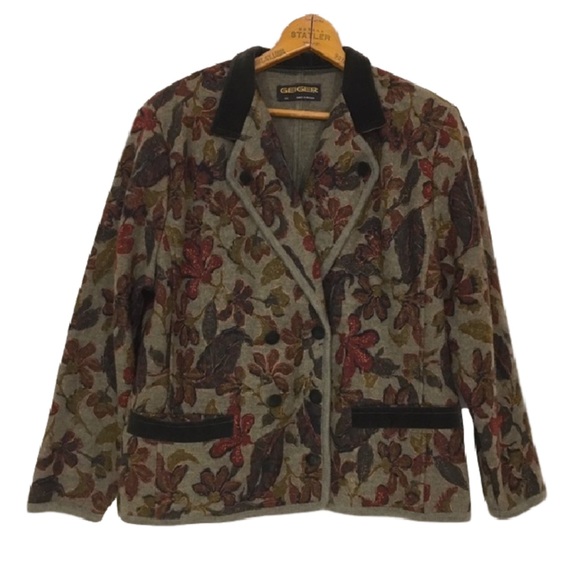 geiger Jackets & Blazers - Vintage GEIGER Austria Jacket Sz 42 floral velvet