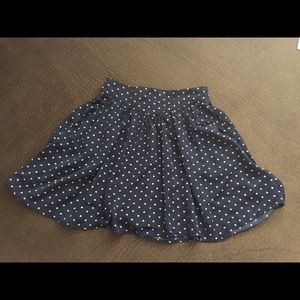 Navy blue polka dot skirt