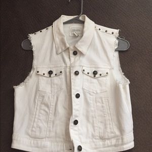 Forever 21 white denim vest