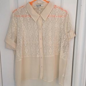 XX21 button down sheer shirt