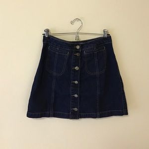 Topshop MOTO Button-Up Denim Mini Skirt