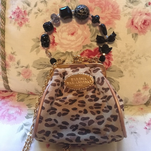 Rare Tarina Tarantino leopard cross body mini bag