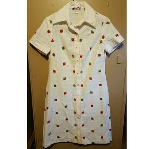 60s strawberry shirt dress