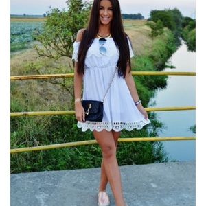 White off the shoulder dress!