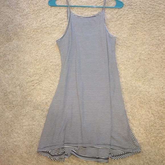Black and white striped dress