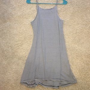 Black and white striped dress