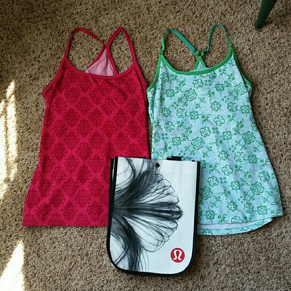 Lululemon Workout Shirts and Bag