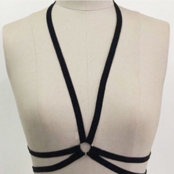 • Caged Black Bralette • - Picture 2 of 2