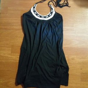 Crocheted neck halter top