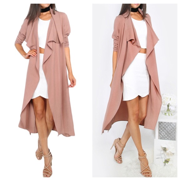 🎉HP🎉 Blush Trench Duster Coat - Picture 2 of 4