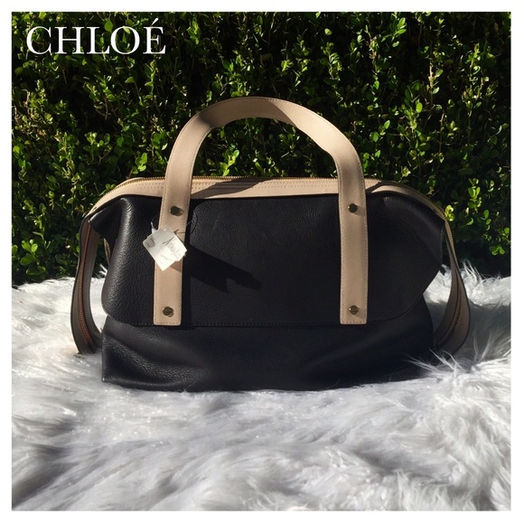 NWT CHLOÉ CREAM & BLACK BAG - Picture 2 of 8