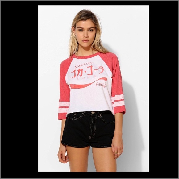 💋DOE International CocaCola Ringer 3/4 Sleeve Tee