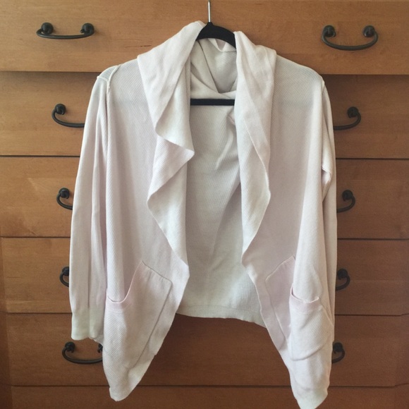 Lululemon Draped Sweater, Pale Pink w/beige edge.