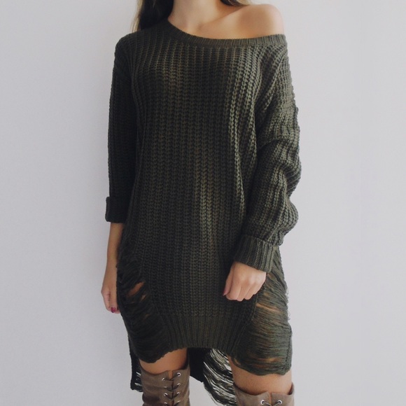 Sweaters - • SOLD OUT • Aubrey Distressed Sweater