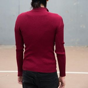 Rue21 Shirts - Burgundy Red Mockneck Longsleeve Sweater Stretchy Rue21 Shirts - Burgundy Red Mockneck Longsleeve Sweater Stretchy