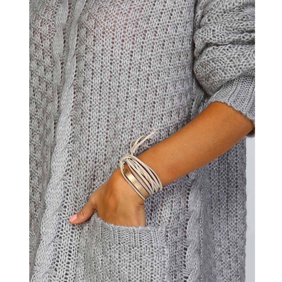 🆕BLUE IVY Chunky sweater dress w/ pockets - GREY - Picture 3 of 4