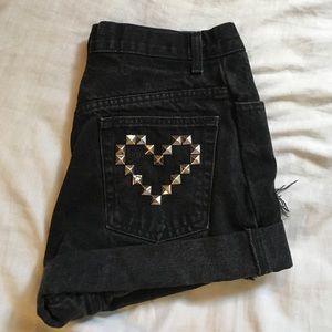 Black high waisted jean shorts