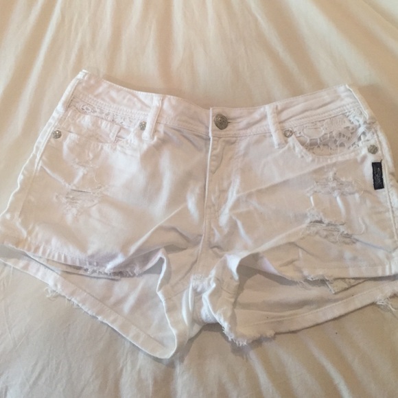 New White Silver Shorts