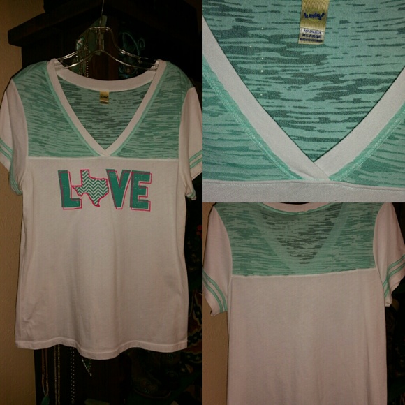 Tops - Texas tee turquoise tshirt baseball top