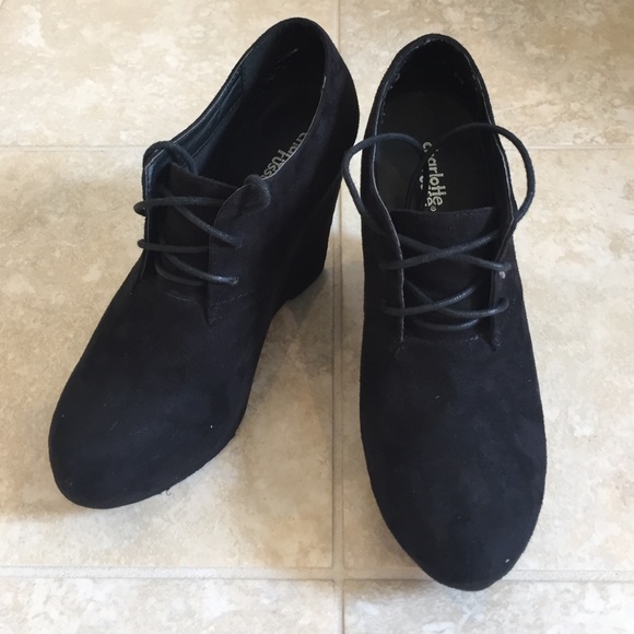 Charlotte Russe black suede booties - Size 8 1/2