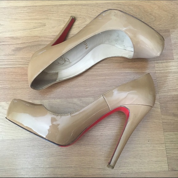 Christian Louboutin Shoes - Christian Louboutin Nude Patent Leather Pumps