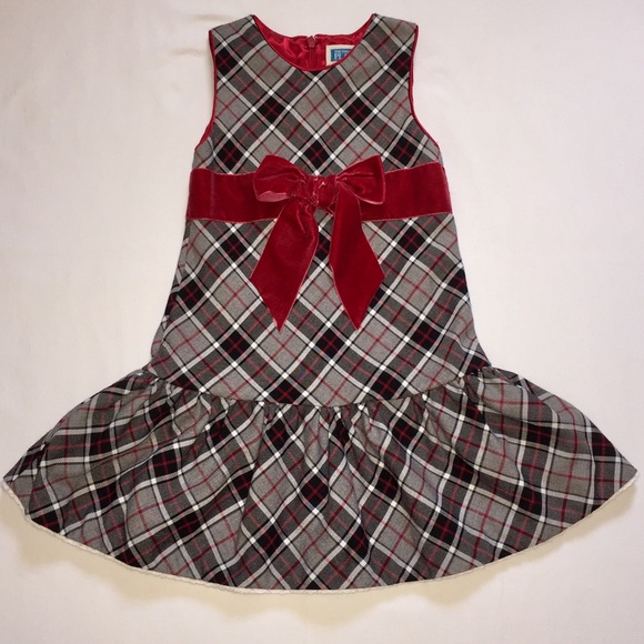 Children'sPlace Plaid sleeveless holiday 2Pc dress - Picture 1 of 3
