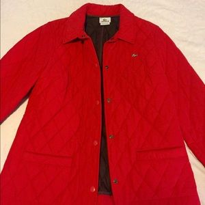 Red Quilted Lacoste Coat
