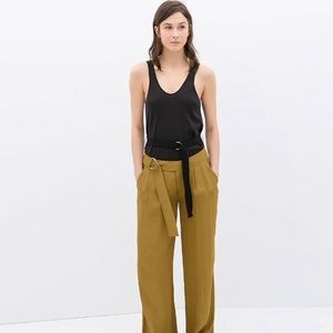 Palazzo trousers with belt