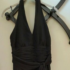 Black chiffon halter dress
