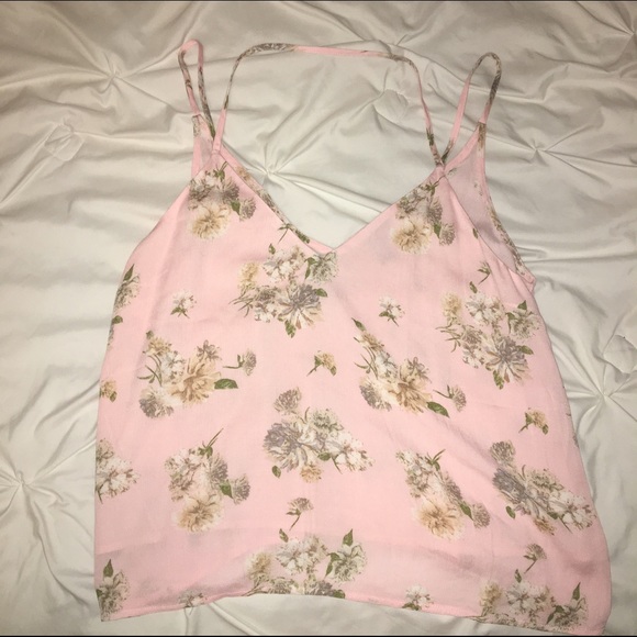 Forever21 pastel pink floral tank 🌸
