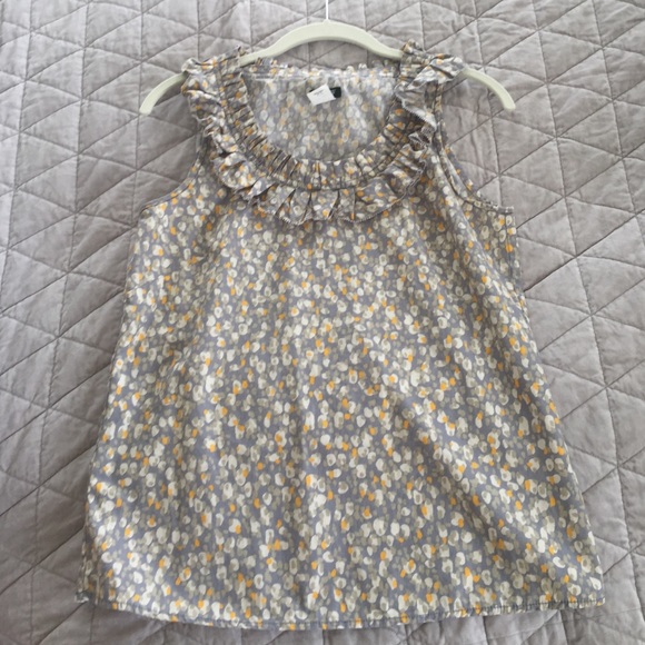 Jcrew ruffled neck line tank top