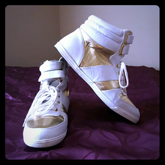 Aldo Shoes - Gold & White high tops